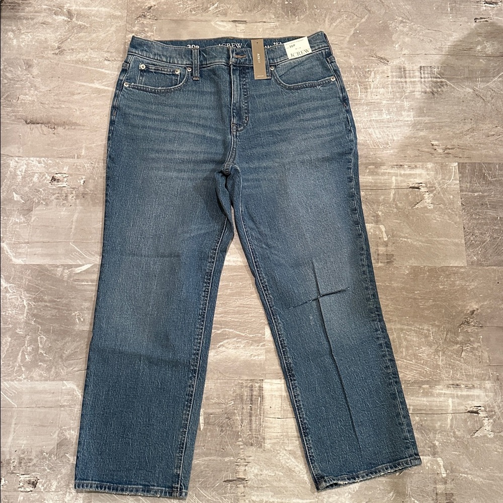 NWT J. Crew Classic 90's Straight Blue Jeans 30P